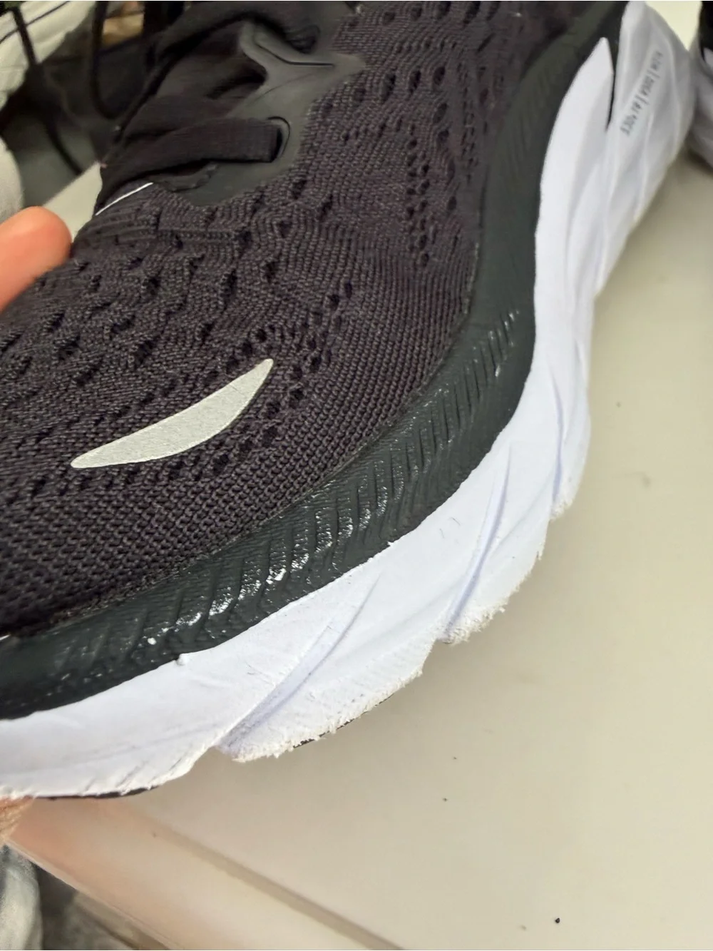 Hoka clifton 8 Women size 6 Black and White Athletic Running Shoes